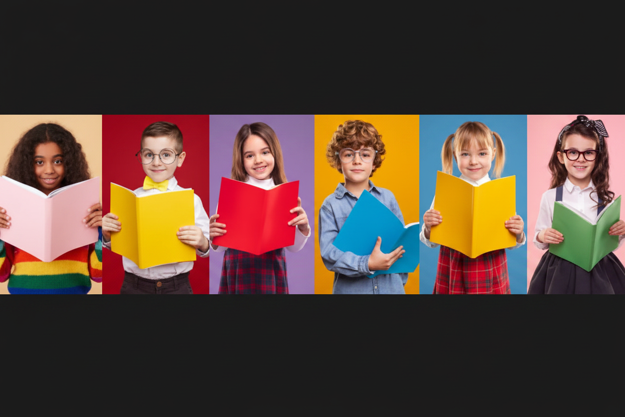 children with learning books