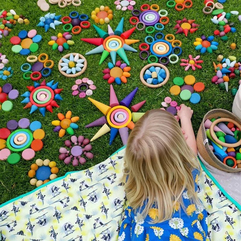 Montessori loose parts play materials for toddlers from Oliver and Company