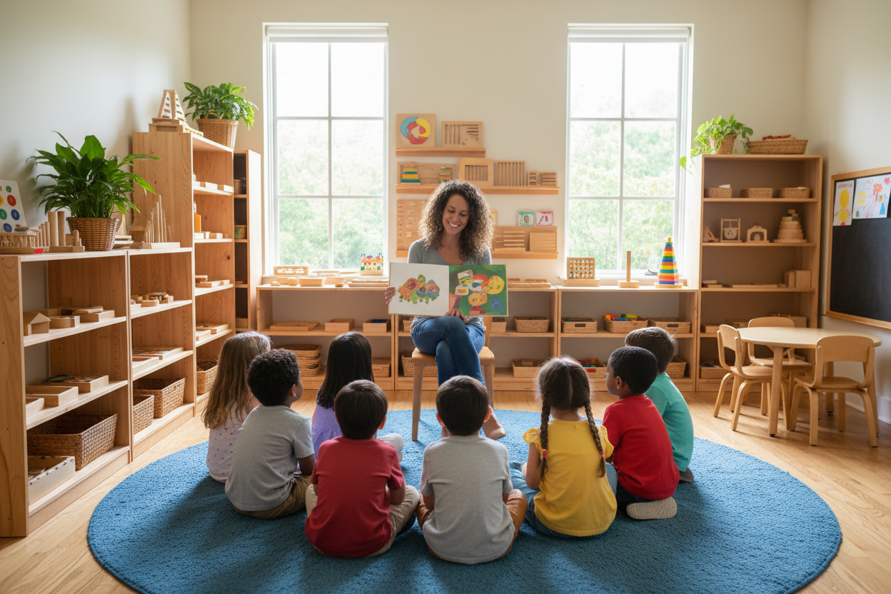 Children in a Montessori classroom