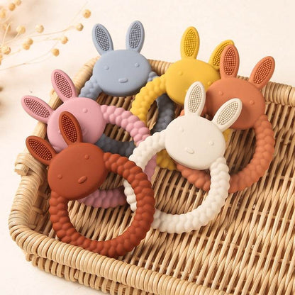 1pc Baby Rabbit Silicone Teether - Oliver & Company Montessori Toys
