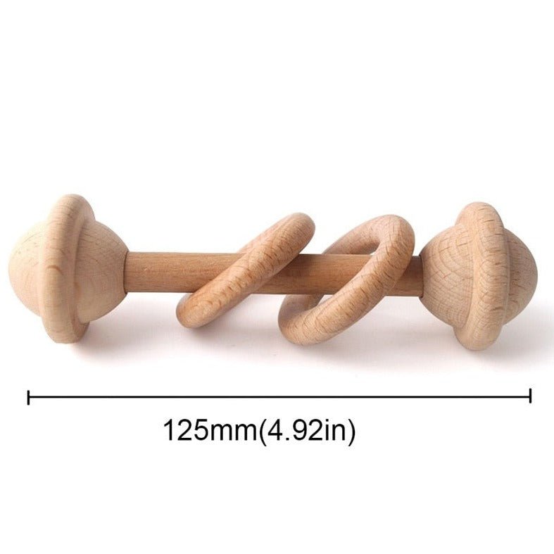 1pc Montessori Beech Wood Baby Rattles - Oliver & Company Montessori Toys