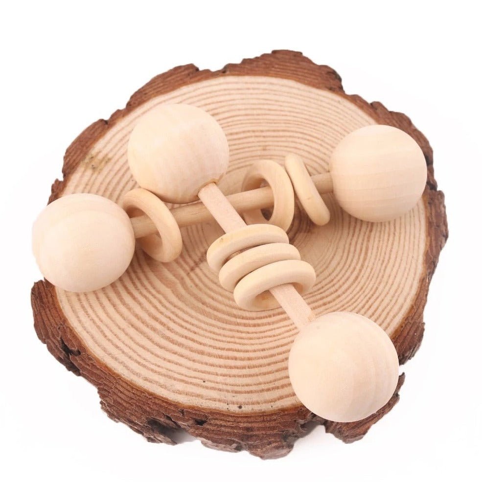 1pc Montessori Beech Wood Baby Rattles - Oliver & Company Montessori Toys