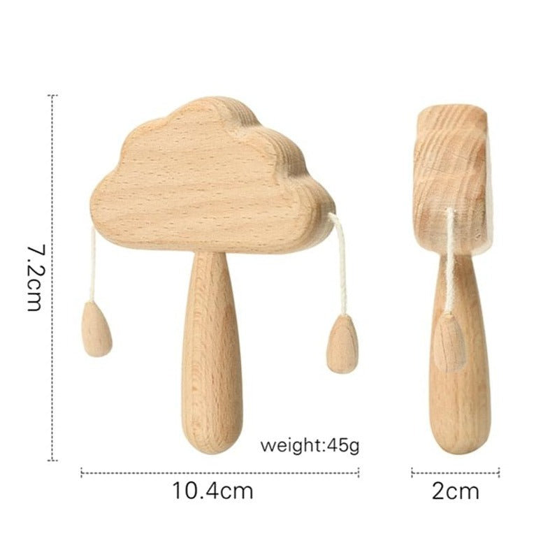 1pcs Baby Wooden Cloud Rattle Oliver & Company Toys