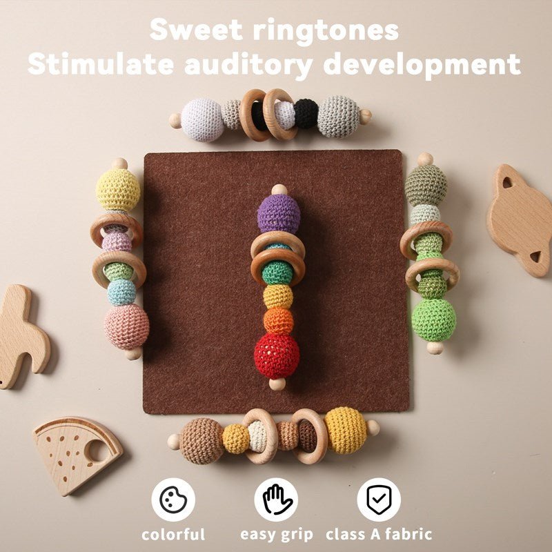 1pcs Baby Crochet Wooden Rattle - Oliver & Company Montessori Toys
