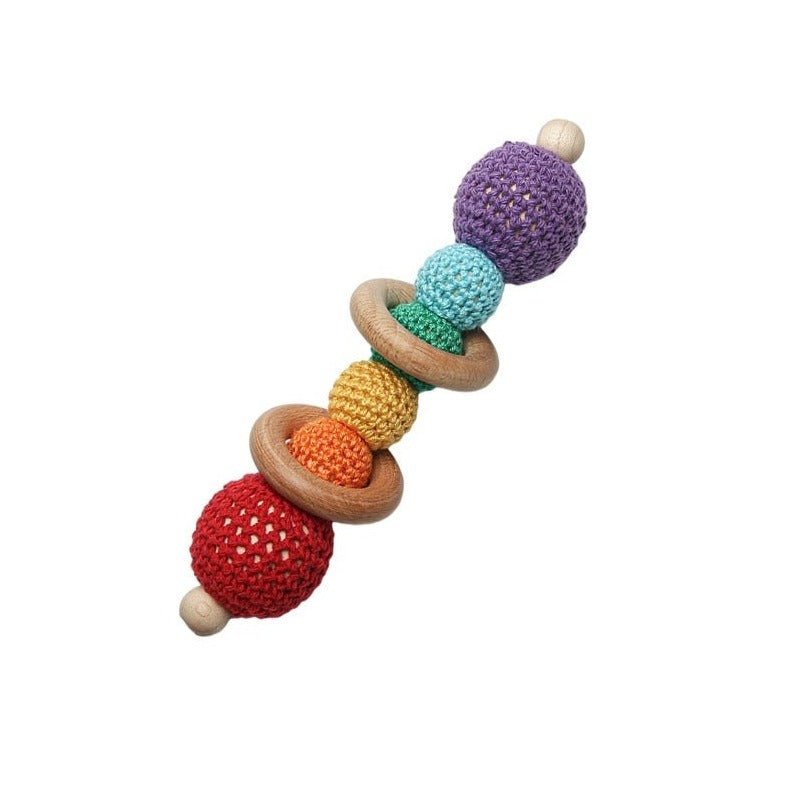 1pcs Baby Crochet Wooden Rattle - Oliver & Company Montessori Toys