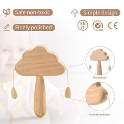 1pcs Baby Wooden Cloud Rattle - Oliver & Company Montessori Toys