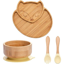 4pcs Baby Bamboo Feeding Dish Sets - Oliver & Company Montessori Toys