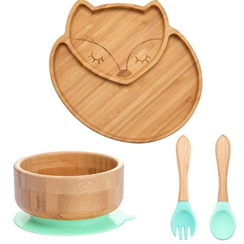 4pcs Baby Bamboo Feeding Dish Sets - Oliver & Company Montessori Toys