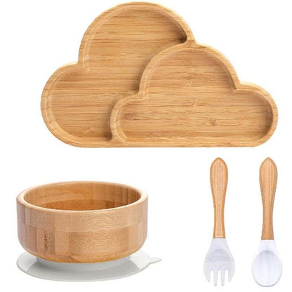 4pcs Baby Bamboo Feeding Dish Sets - Oliver & Company Montessori Toys