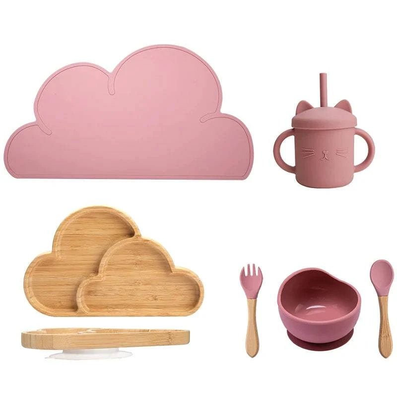 6pcs Silicone Clouds Baby Feeding Set - Oliver & Company Montessori Toys