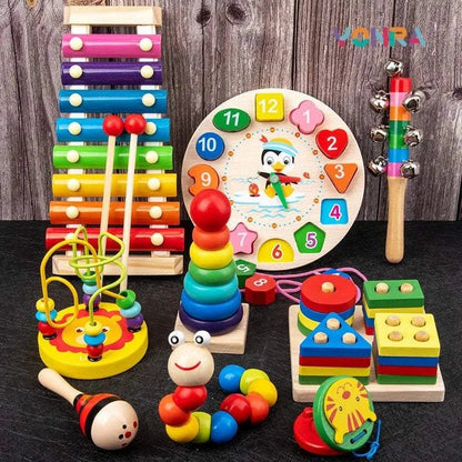 9-in-1 Wooden Montessori Toys Set - Oliver & Company Montessori Toys