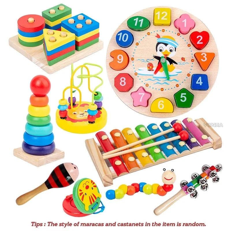 9-in-1 Wooden Montessori Toys Set - Oliver & Company Montessori Toys