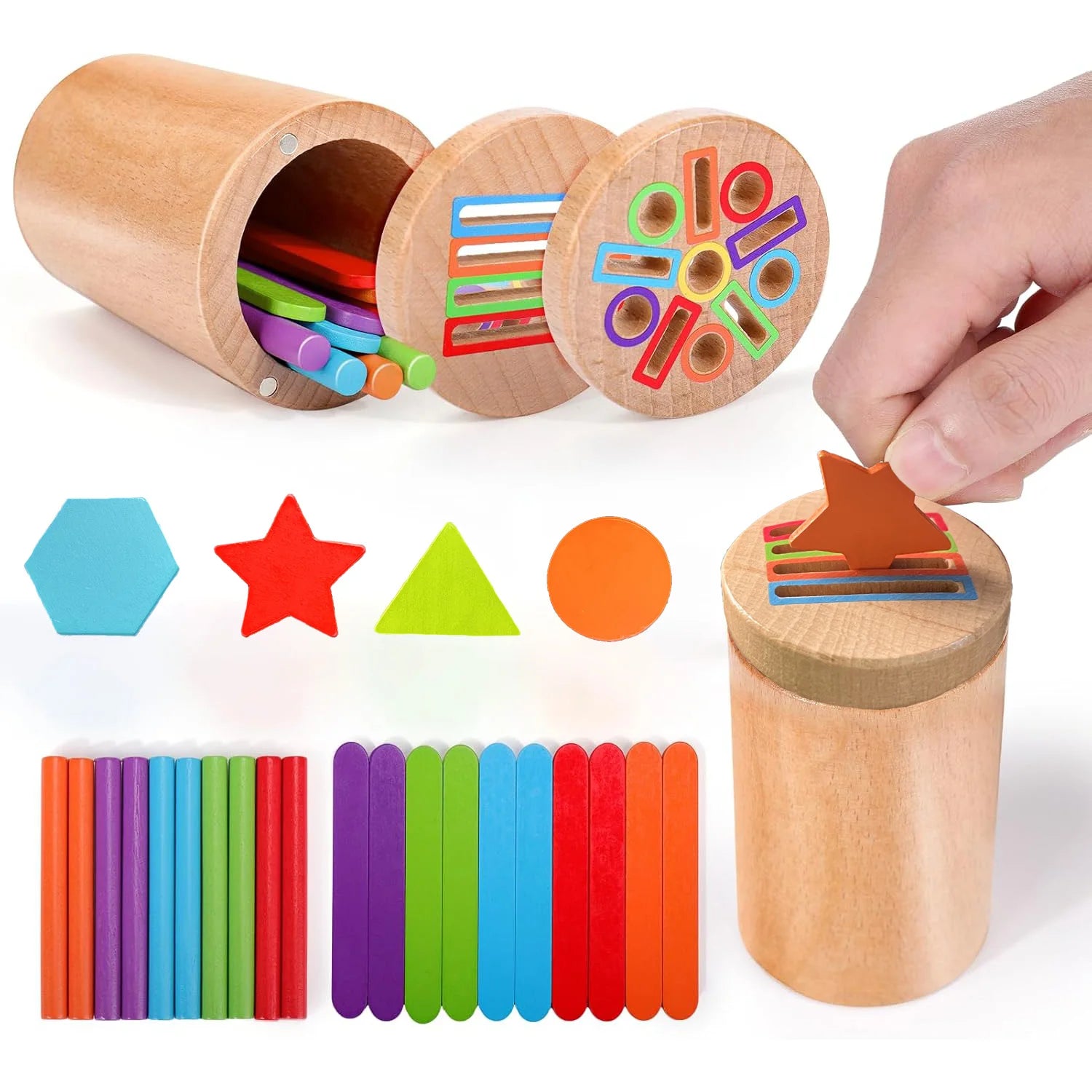 Montessori Color Sorting Bucket Set | Oliver Montessori Toys