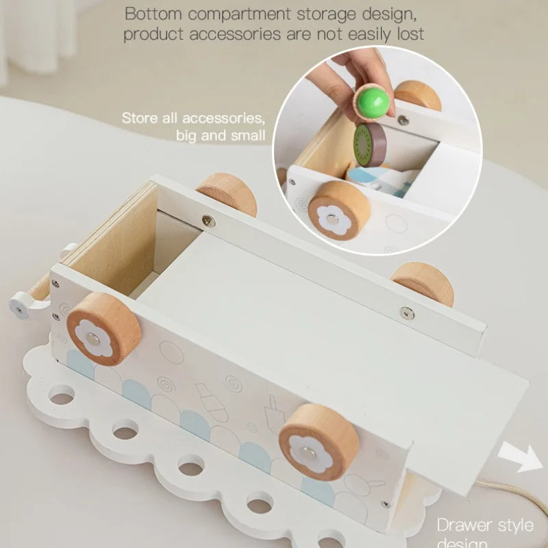 Wooden Ice Cream Cart – Montessori Pretend Play Toy