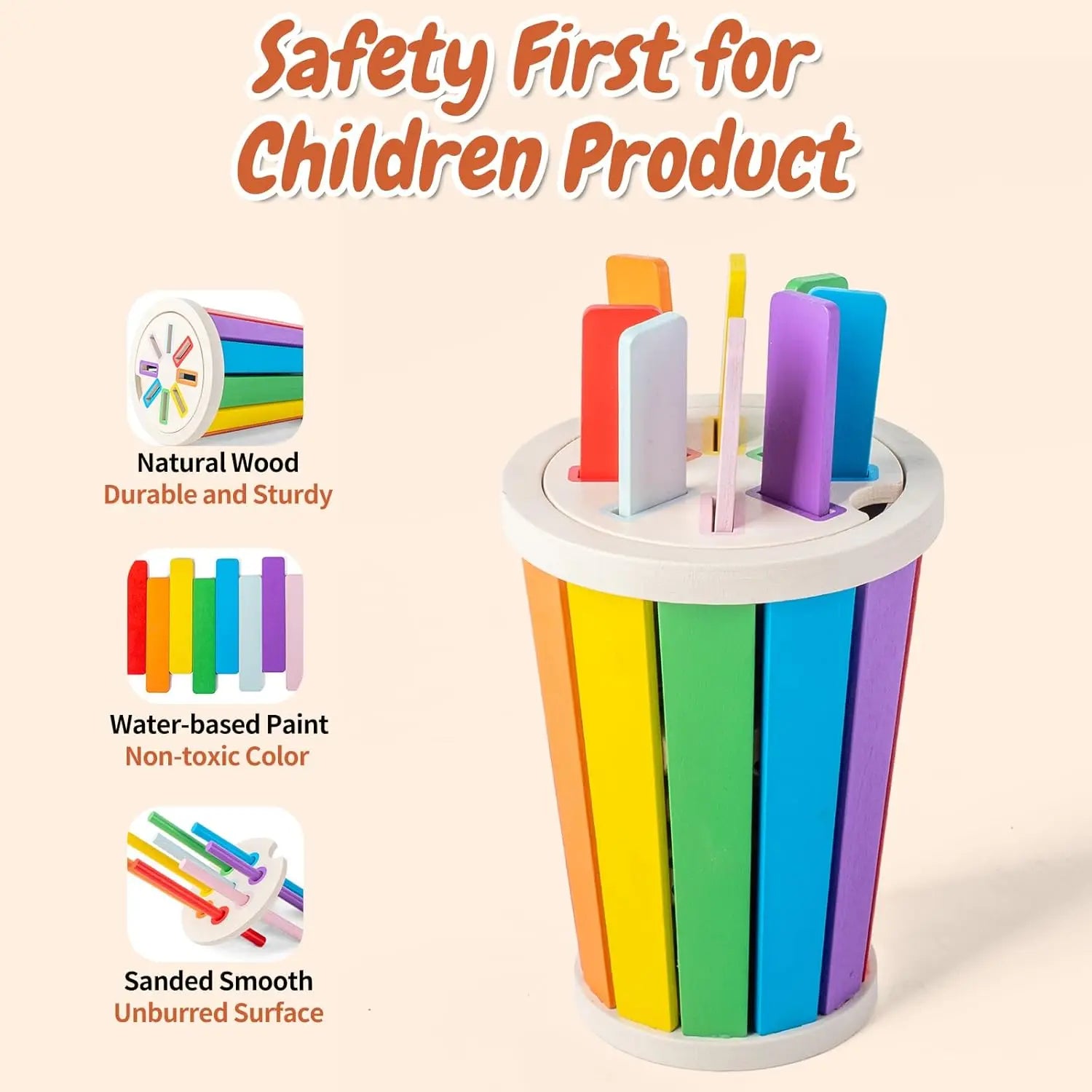 Montessori Color Sorting Bucket Set | Oliver Montessori Toys