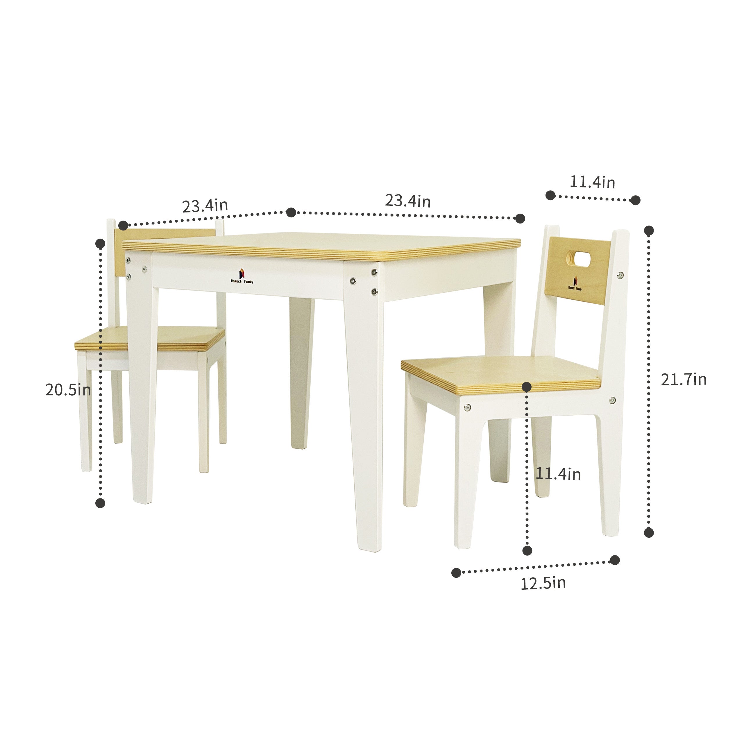 Montessori-Inspired Kids Wooden Table & Chair Set Dimensions - Oliver & Company Montessori Toys