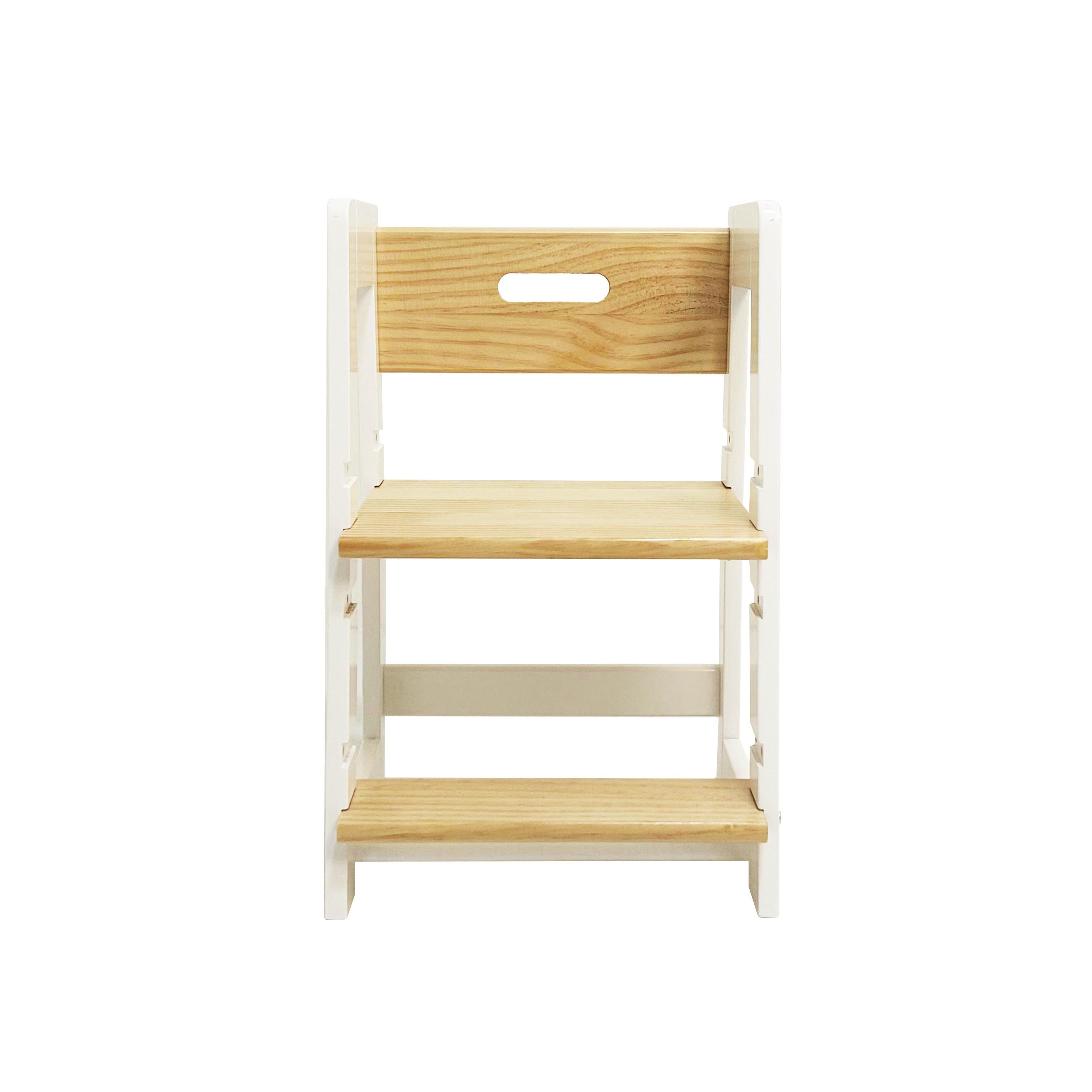 Wooden chair with white frame on a white background