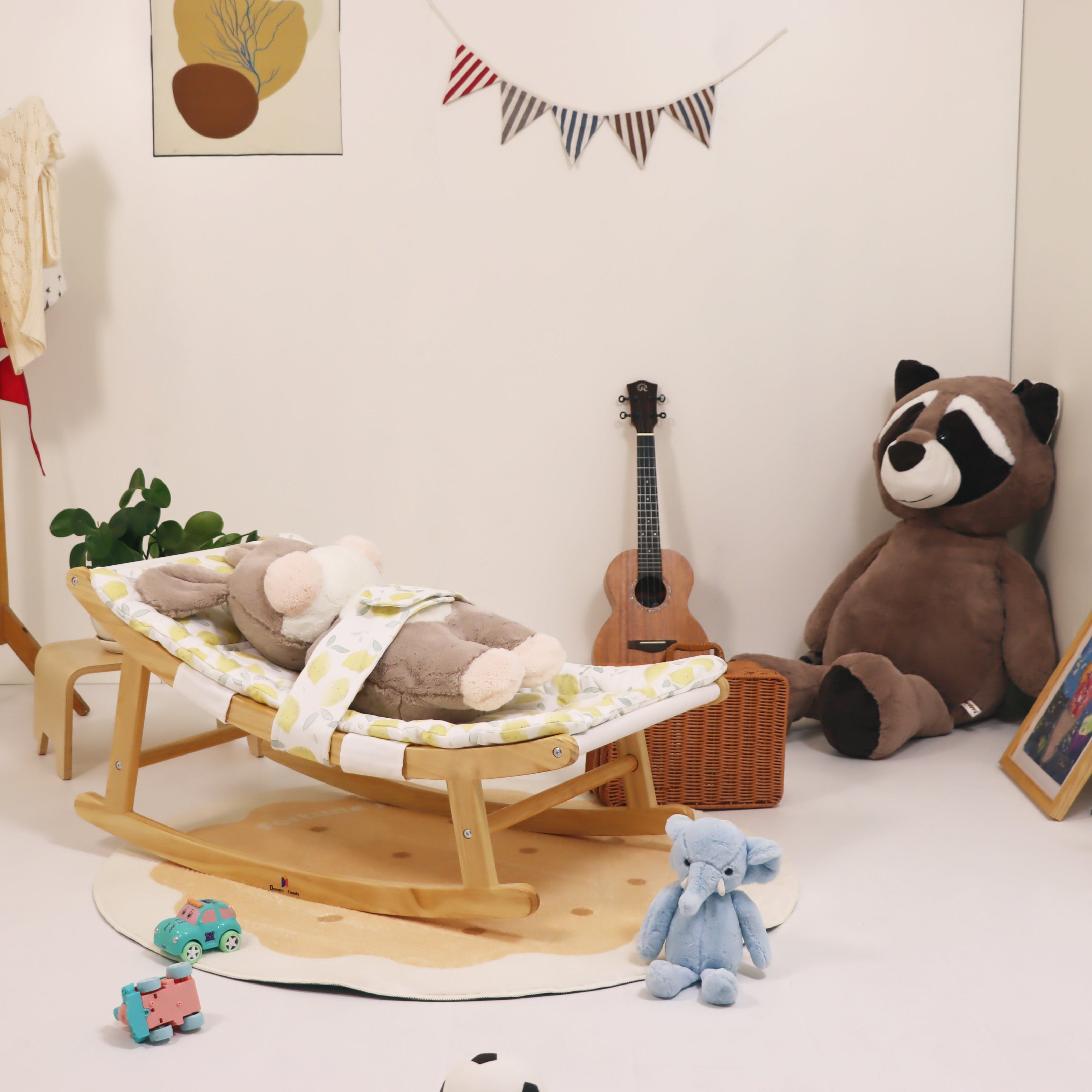 wooden baby rocker