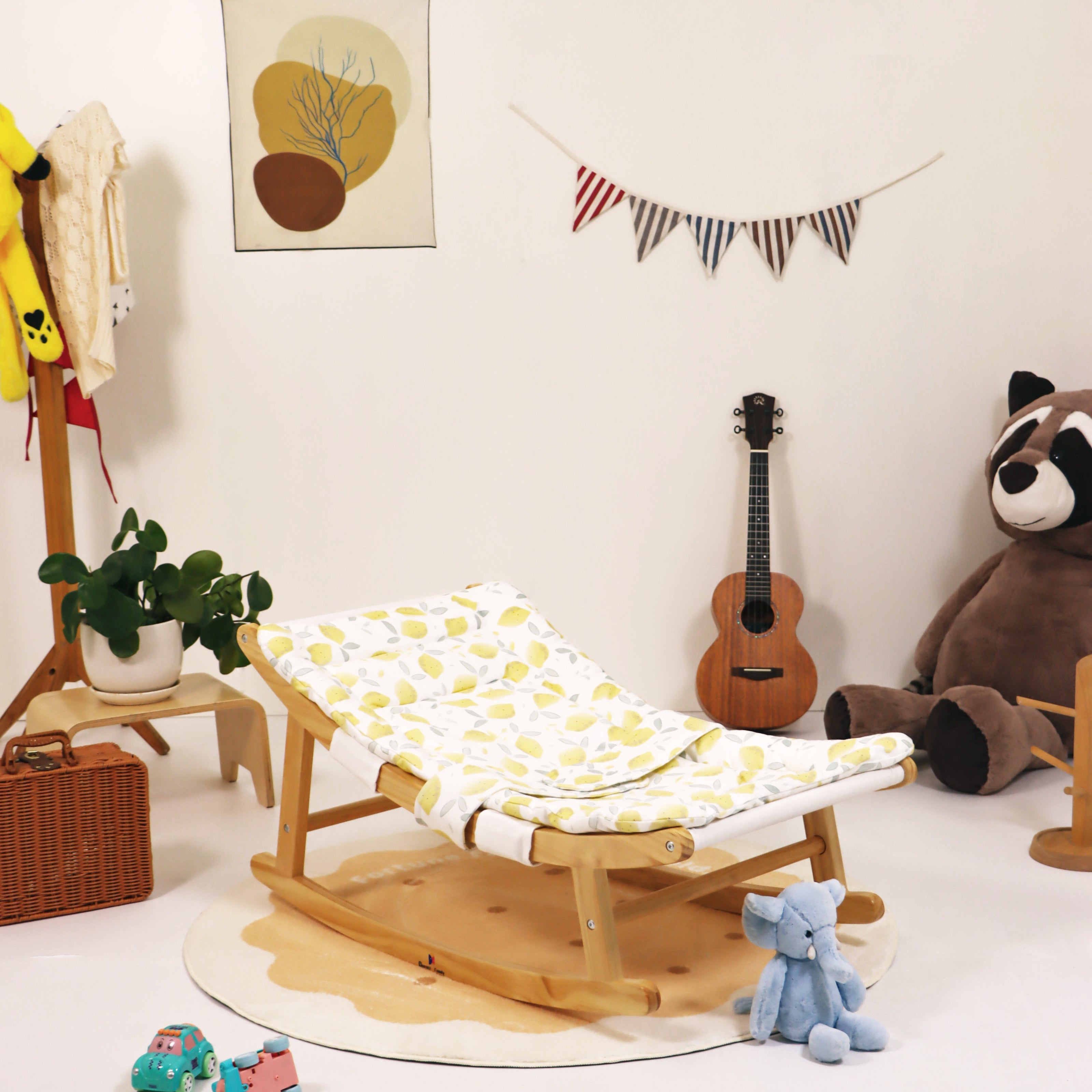 wooden baby rocker