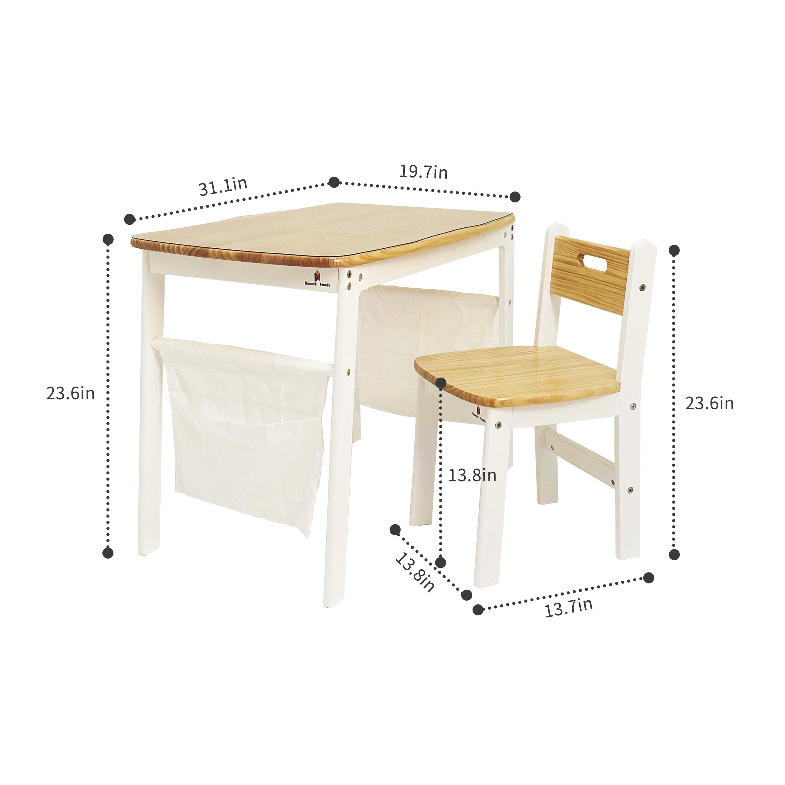 Kids Study Desk & Chair Set with Storage Dimensions - Oliver & Company Montessori Toys