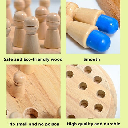 Montessori Wooden Memory Match Chess Game