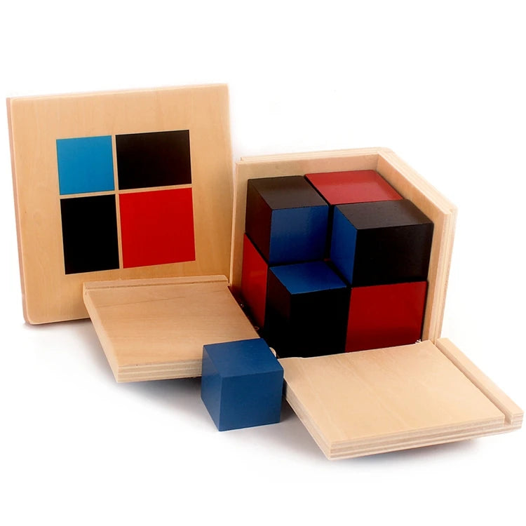 Montessori Binomial and Trinomial Cube Wooden Math Material