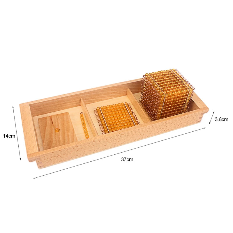 Small golden bead tray, 37 x 14 x 3.8cm
