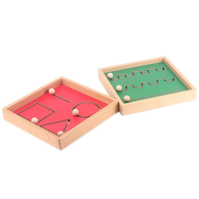 Montessori Pre-Writing Practice Board Wooden Tracing Toy