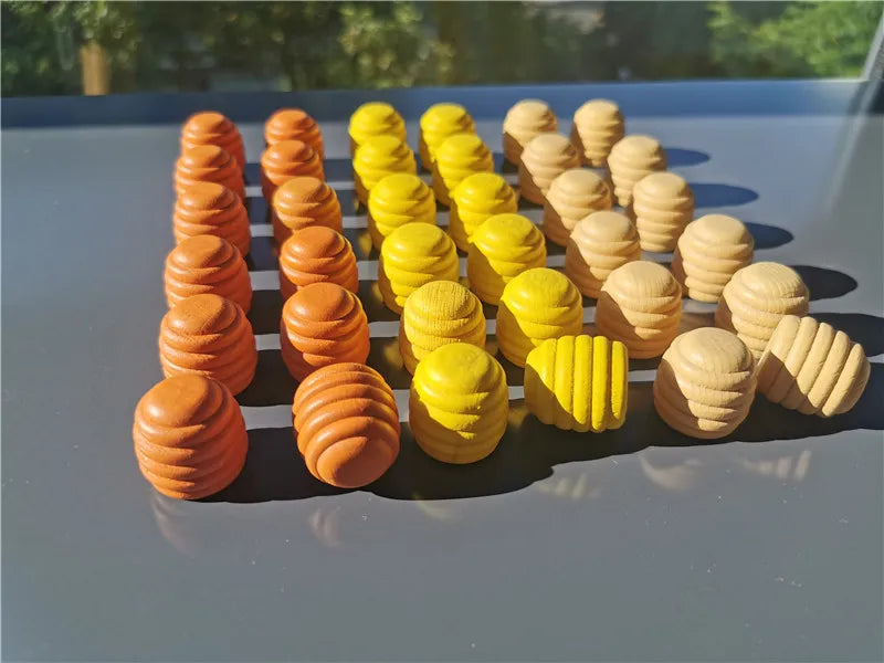 Montessori Rainbow & Natural Wood Loose Parts and Sorting Box