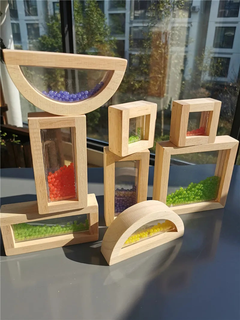Wooden Sensory Blocks Set – Montessori Stacking & Sensory Play