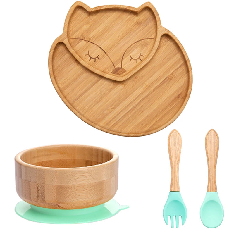 Baby Bamboo Suction Plate & Bowl Set