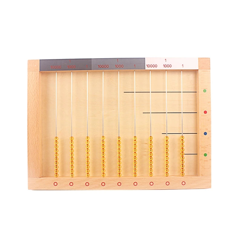 Flat bead frame with golden beads