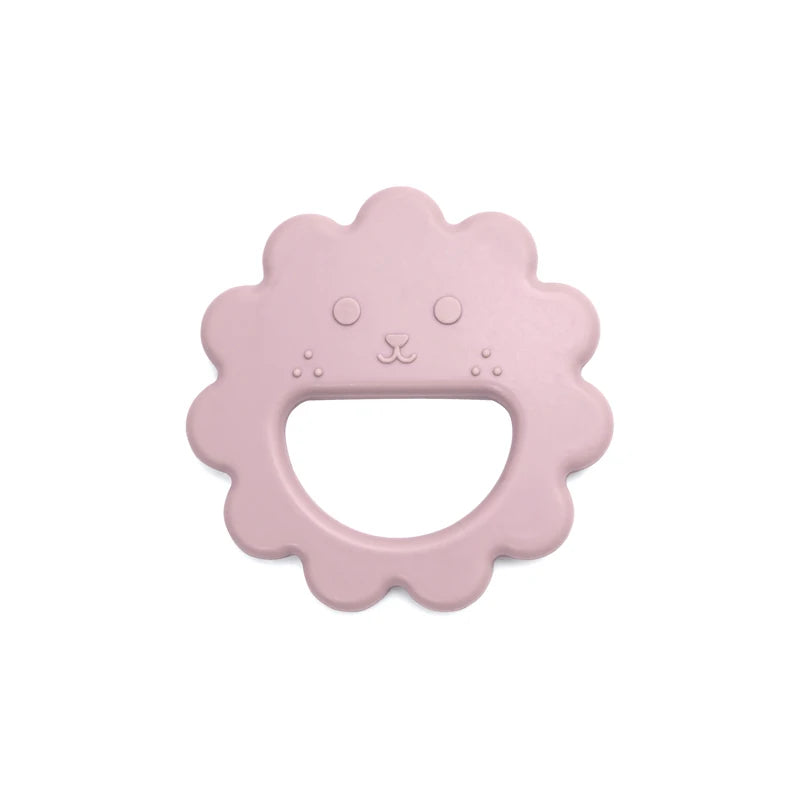 Pale mauve sunflower face silicone teether