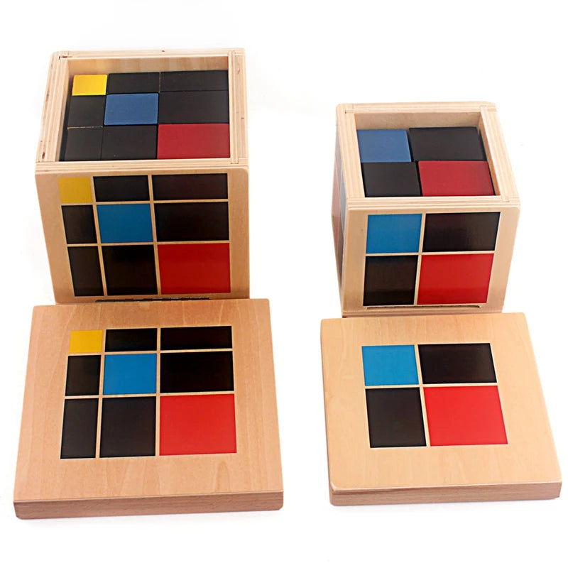 Montessori Binomial and Trinomial Cube Wooden Math Material