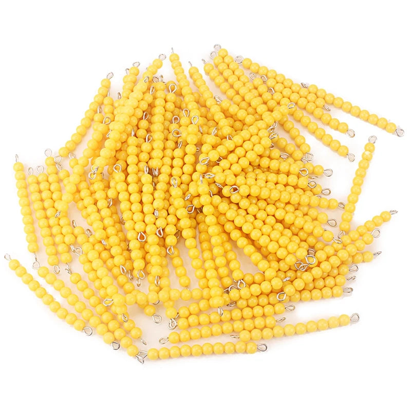 Large pile of yellow ten bead bars