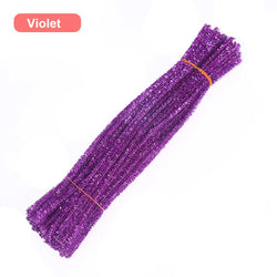 30/50/100pcs Glitter Chenille Pipe Cleaners | Oliver Montessori