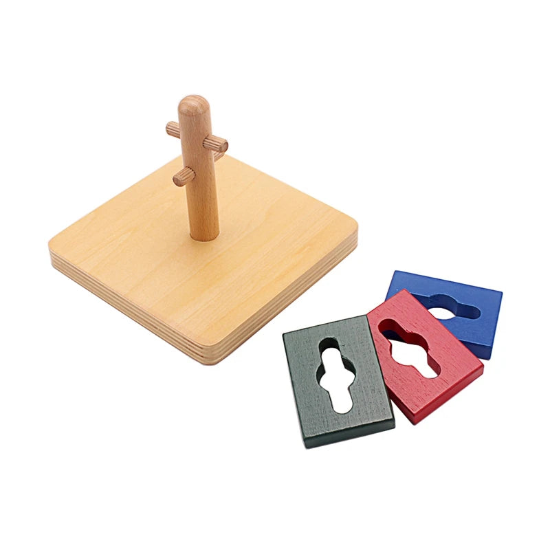 Twist and sort base with three rectangles off the dowel