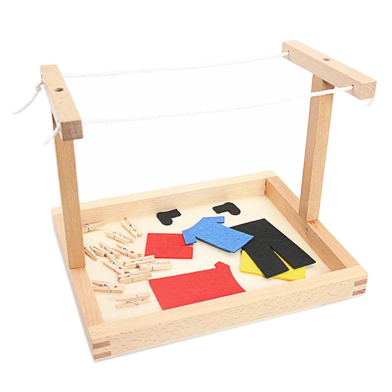 Montessori Clothesline Set Wooden Practical Life Material
