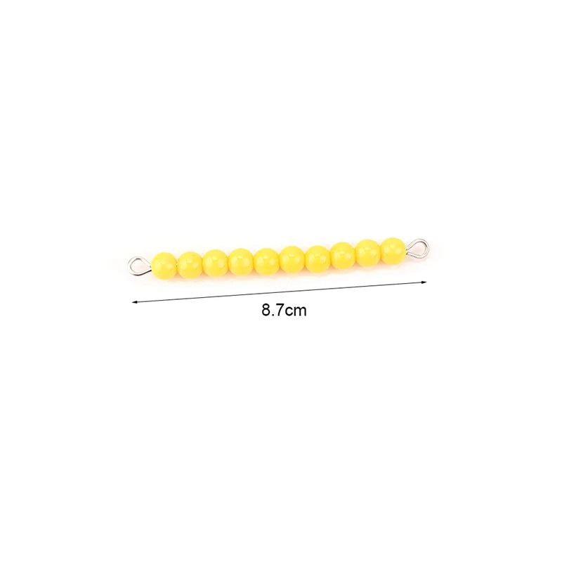 Single yellow ten bead bar, 8.7cm long