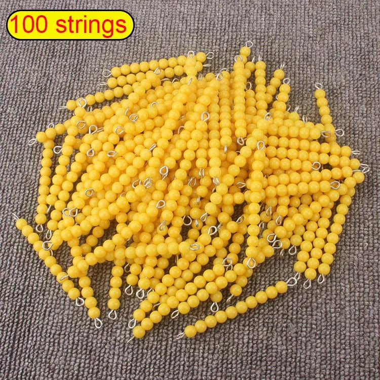 Pack of 100 yellow ten bead bars