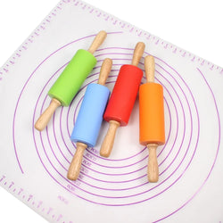 Silicone Rolling Pin with Wood Handles | Oliver Montessori Toys