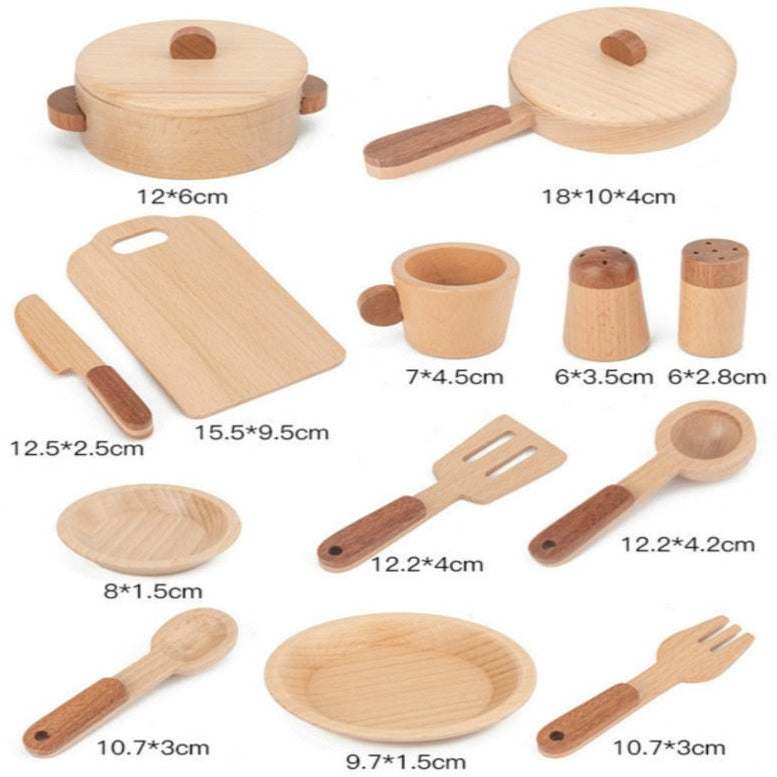 Montessori wooden kitchen set product dimensions