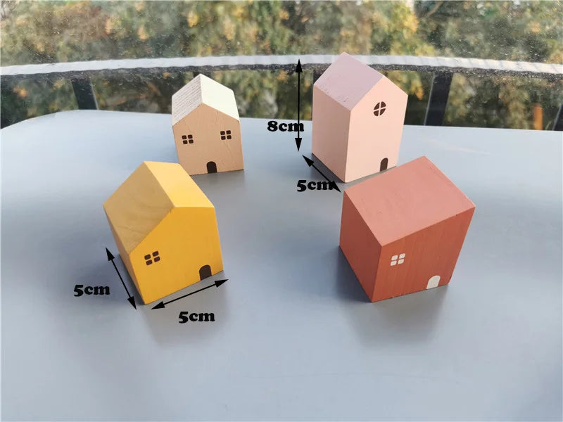 Wooden Nordic Building Blocks - Houses, Trees & Village Sets