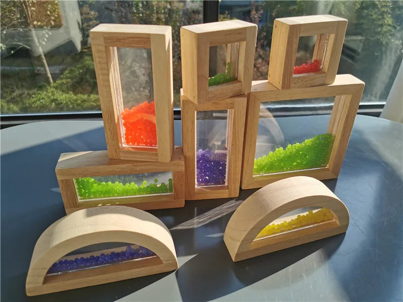 Wooden Sensory Blocks Set – Montessori Stacking & Sensory Play