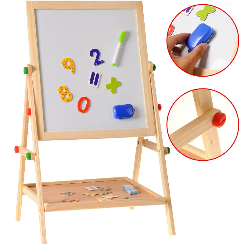 Wooden Double Sided Adjustable Easel | Oliver Montessori Toys