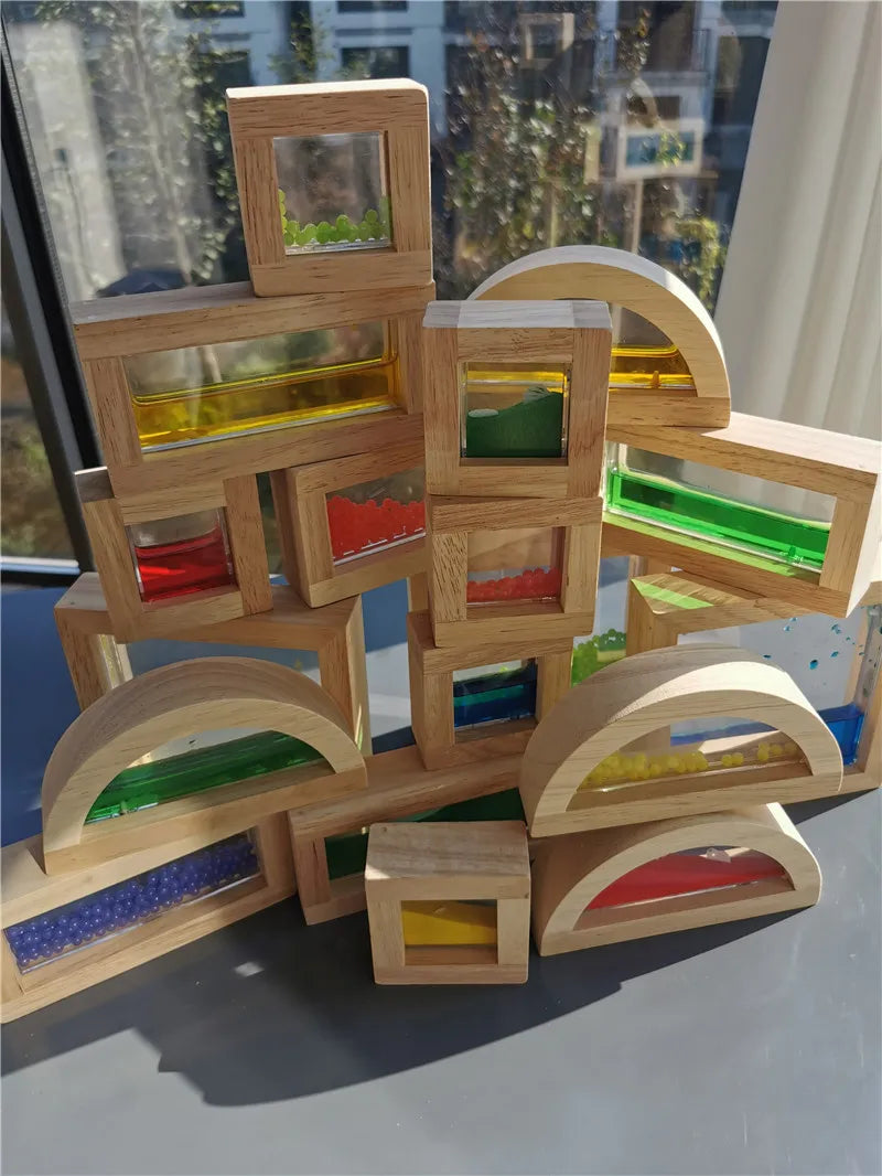 Wooden Sensory Blocks Set | Montessori Stacking & Sensory Play