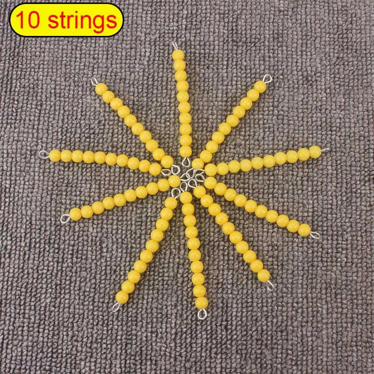 Pack of 10 yellow ten bead bars