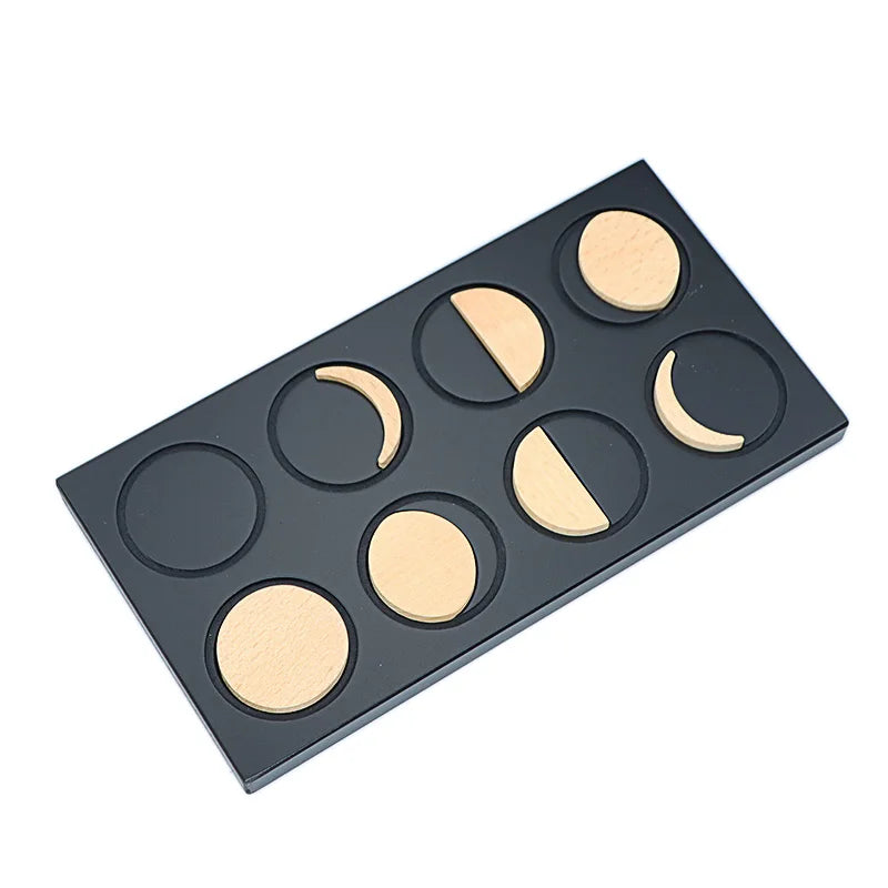 Montessori Moon Phases Puzzle Wooden Lunar Cycle Science Toy