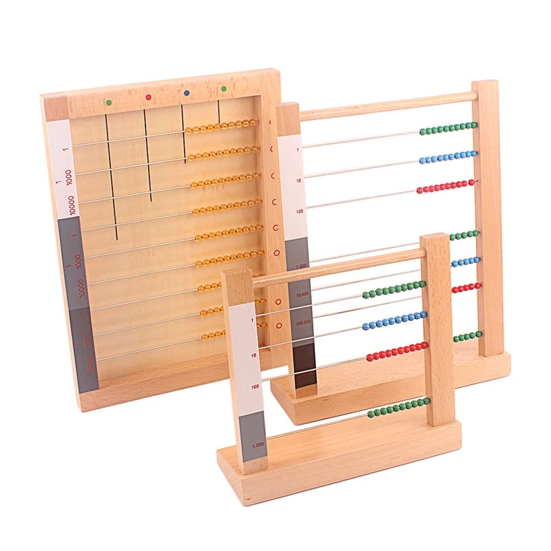 Montessori bead frames standing upright