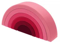 Pink arch-shaped object on a white background